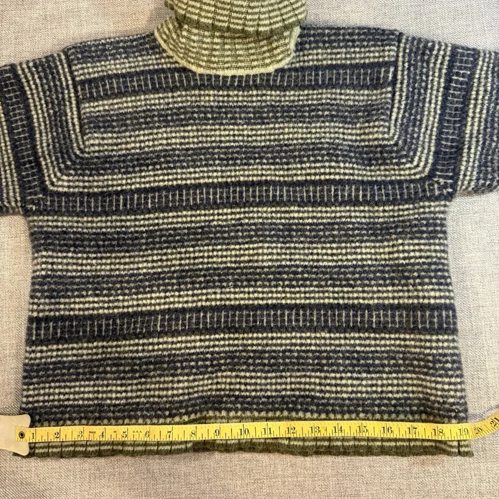 Field Gear Shetland Wool Turtleneck Sweater Mens L Vintage Nordic Striped Fits M